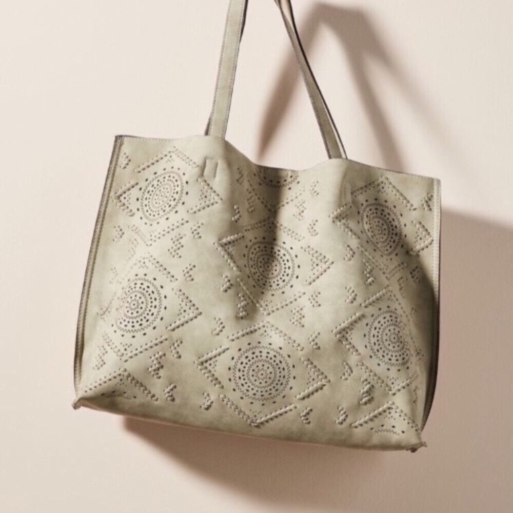 NWT Anthropologie Alice Springs Tote in Tan - Picture 7 of 8